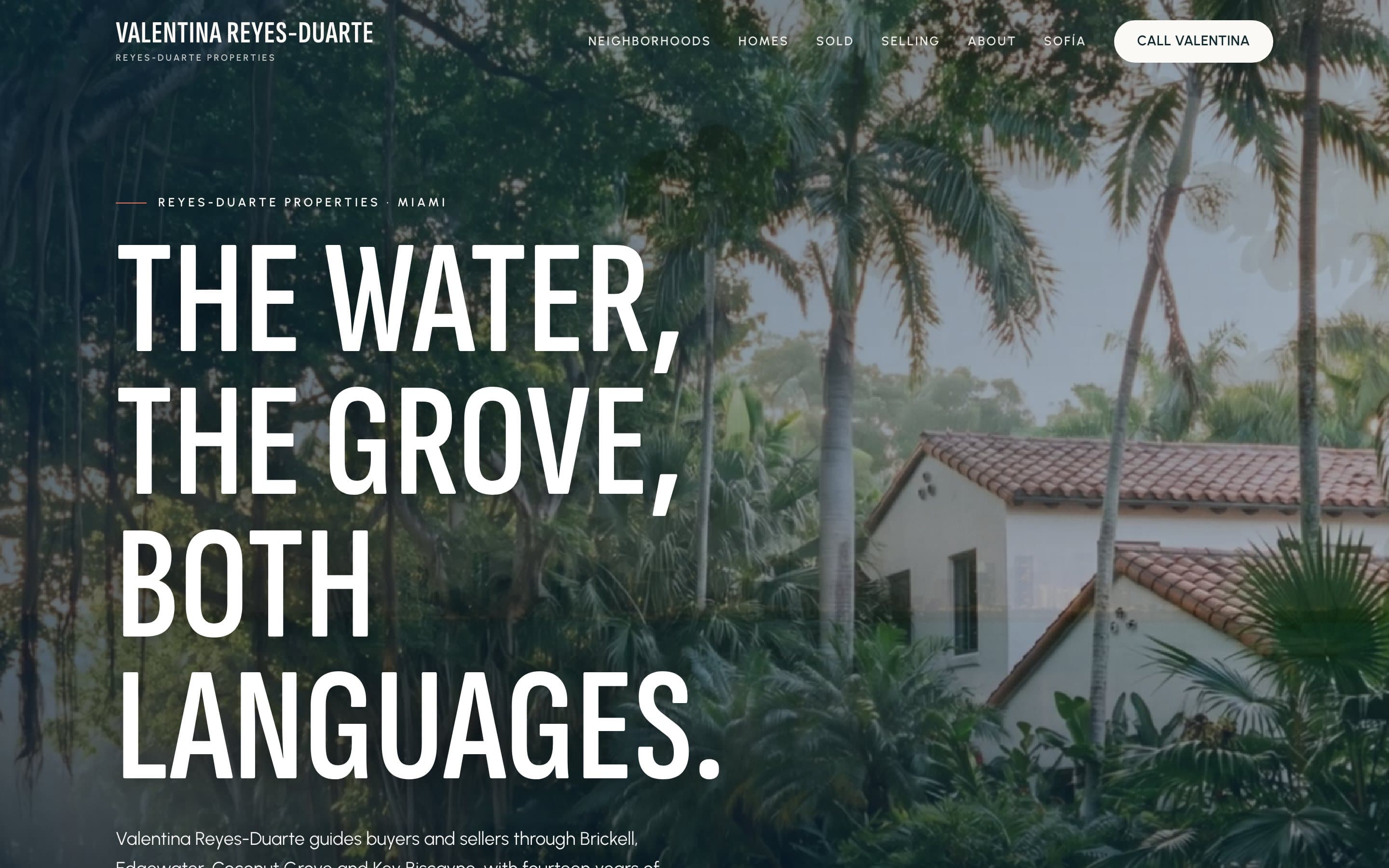 Valentina Reyes-Duarte's site on a desktop